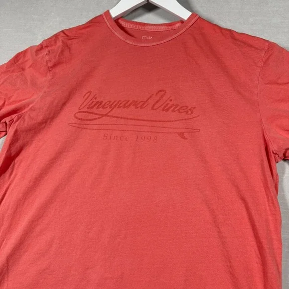 Vinyard Vines Shirt Mens Large Coral Short Sleeve Island Tee Surf Board Graphic - Picture 2 of 12